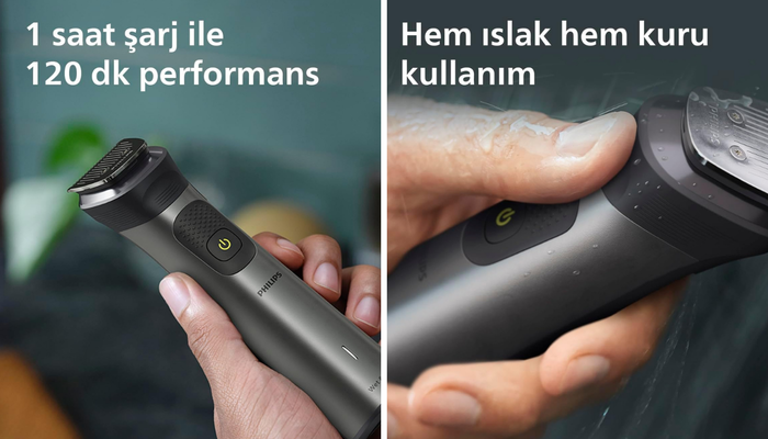 Hem ıslak hem de kuru kullanım!  En çok satan Philips 10'u 1 arada erkek tıraş seti satışta