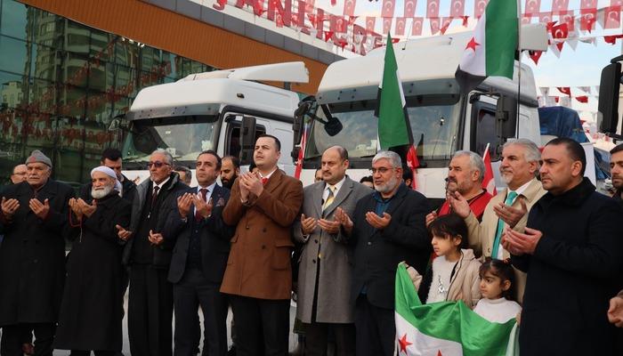 Şanlıurfa'dan Suriye'ye 5 TIR insani yardım malzemesi gönderildi